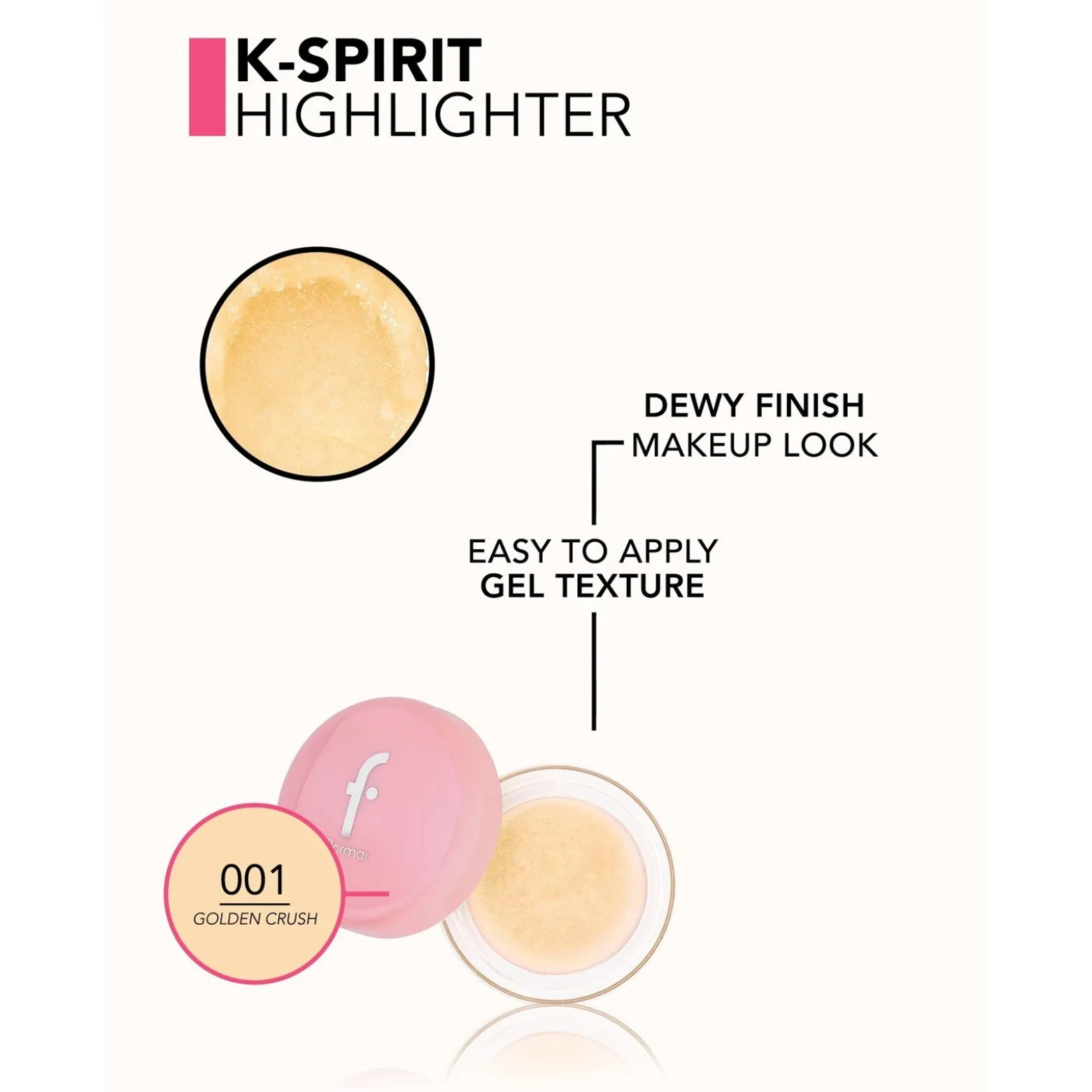 Flormar K-Spirit Glass Highlighter 001 Golden Crush 5g (0.17oz)