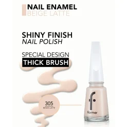 Flormar Nail Enamel 305 Beige Latte 11ml (0.37floz)