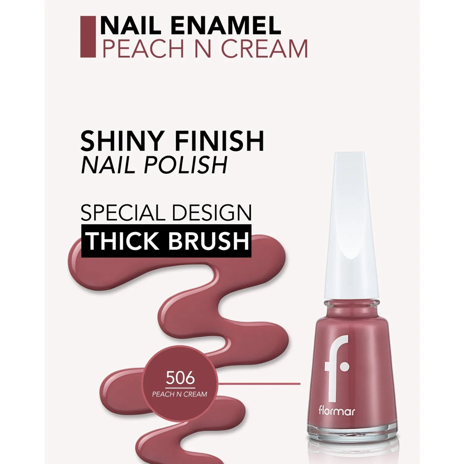 Flormar Nail Enamel 506 Peach'n Cream 11ml (0.37floz)