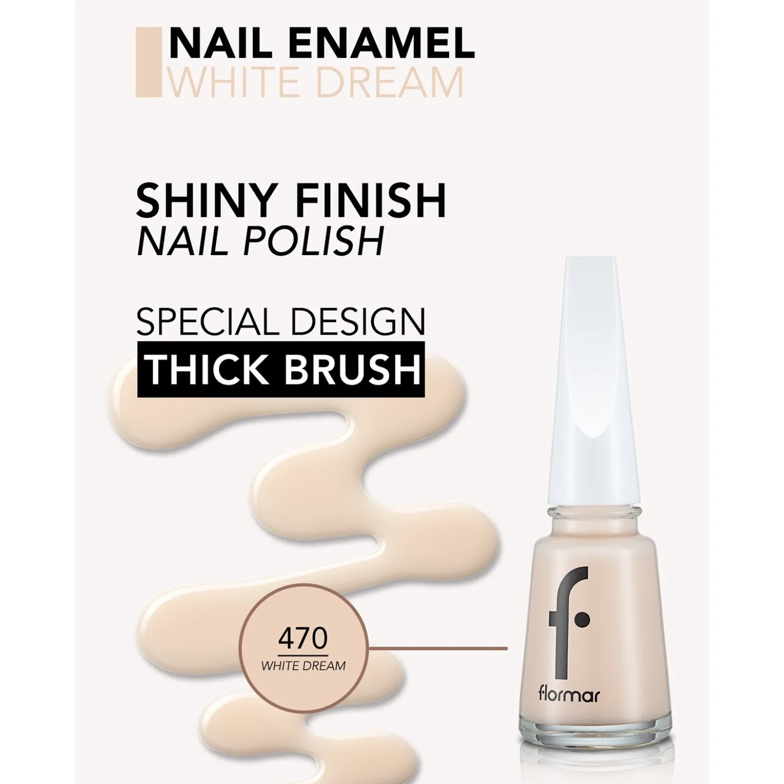 Flormar Nail Enamel 470 White Dream 11ml (0.37floz)