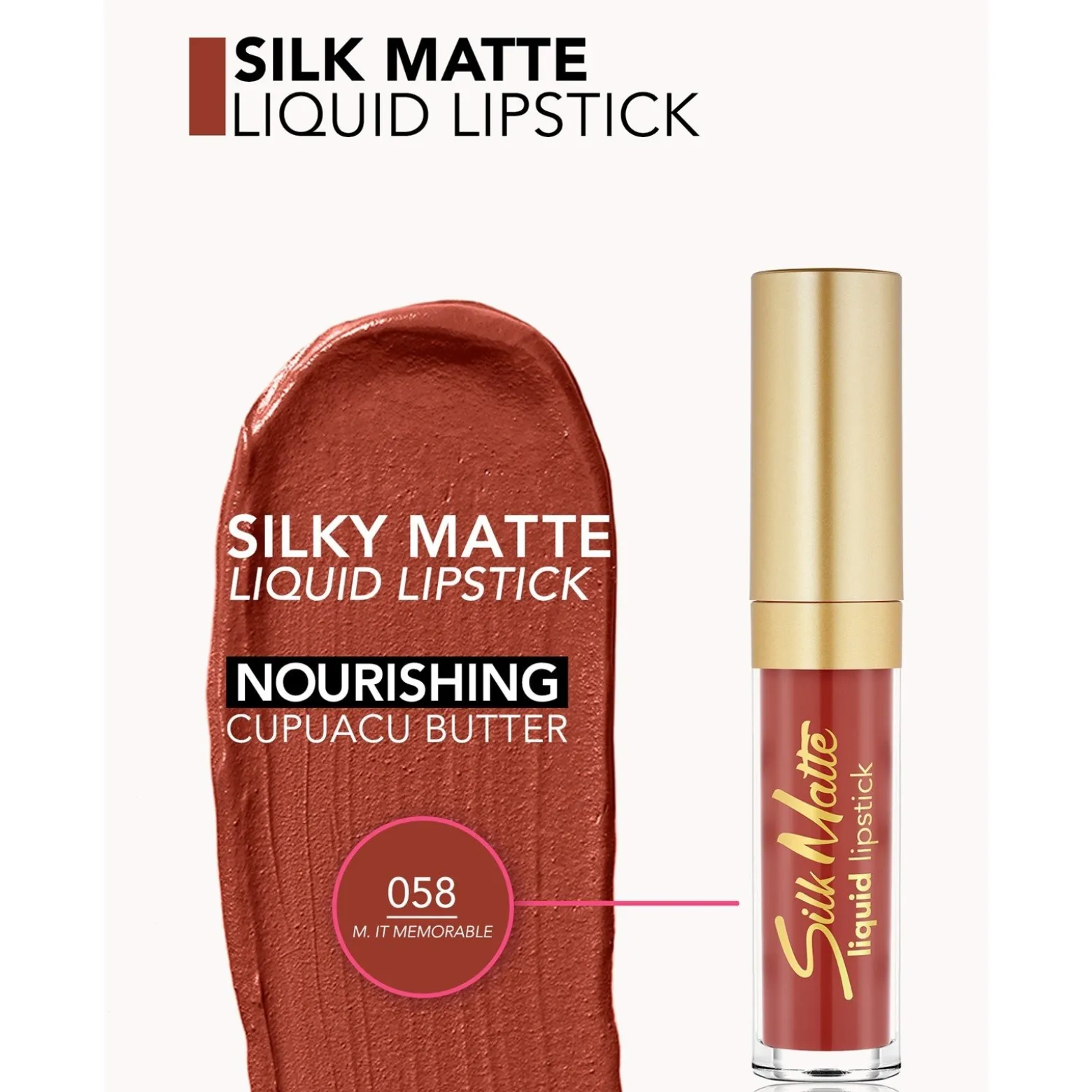 Flormar Silk Matte Liquid Lipstick 58 Make it Memorable 4.5ml (0.15floz)
