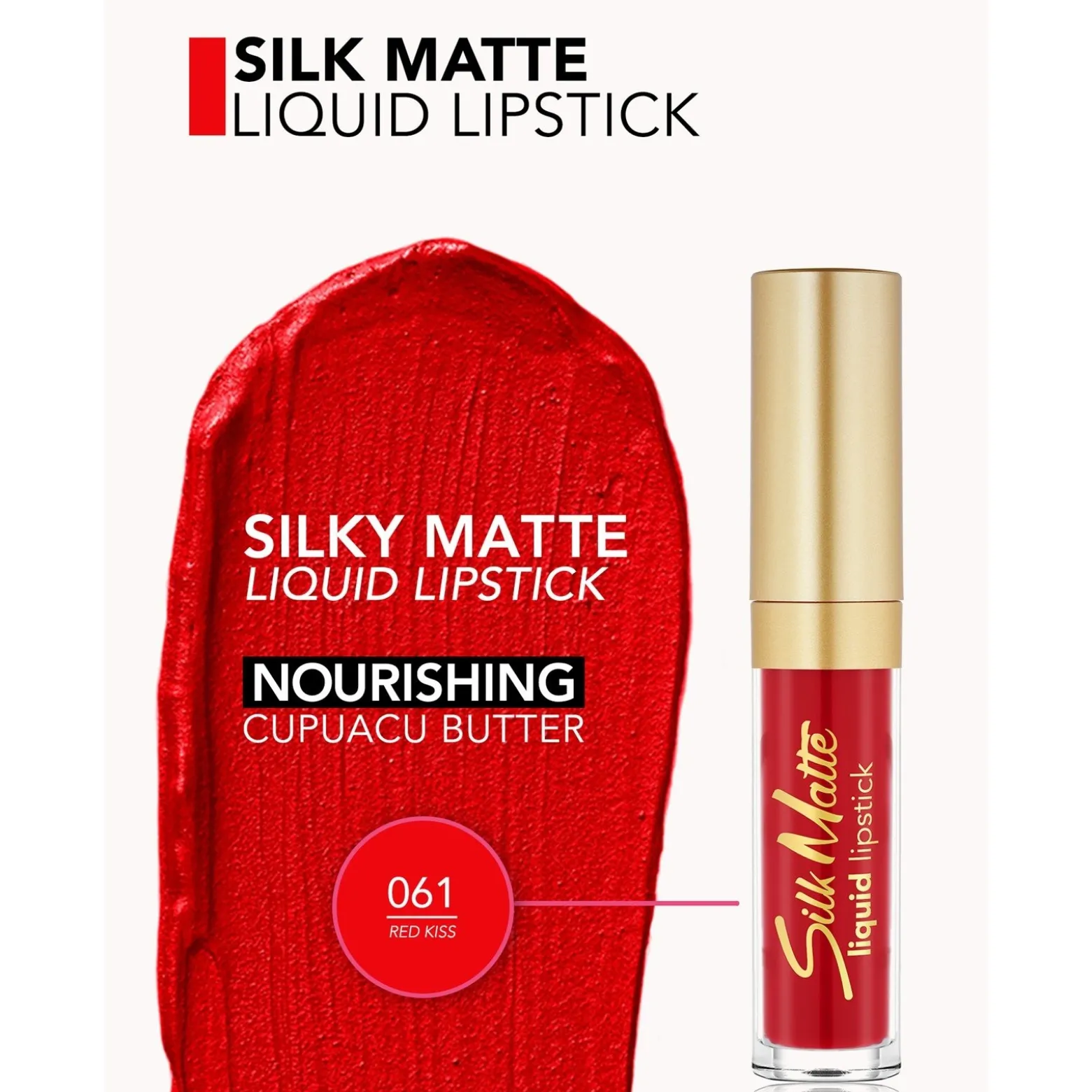 Flormar Silk Matte Liquid Lipstick 61 Red Kiss 4.5ml (0.15floz)