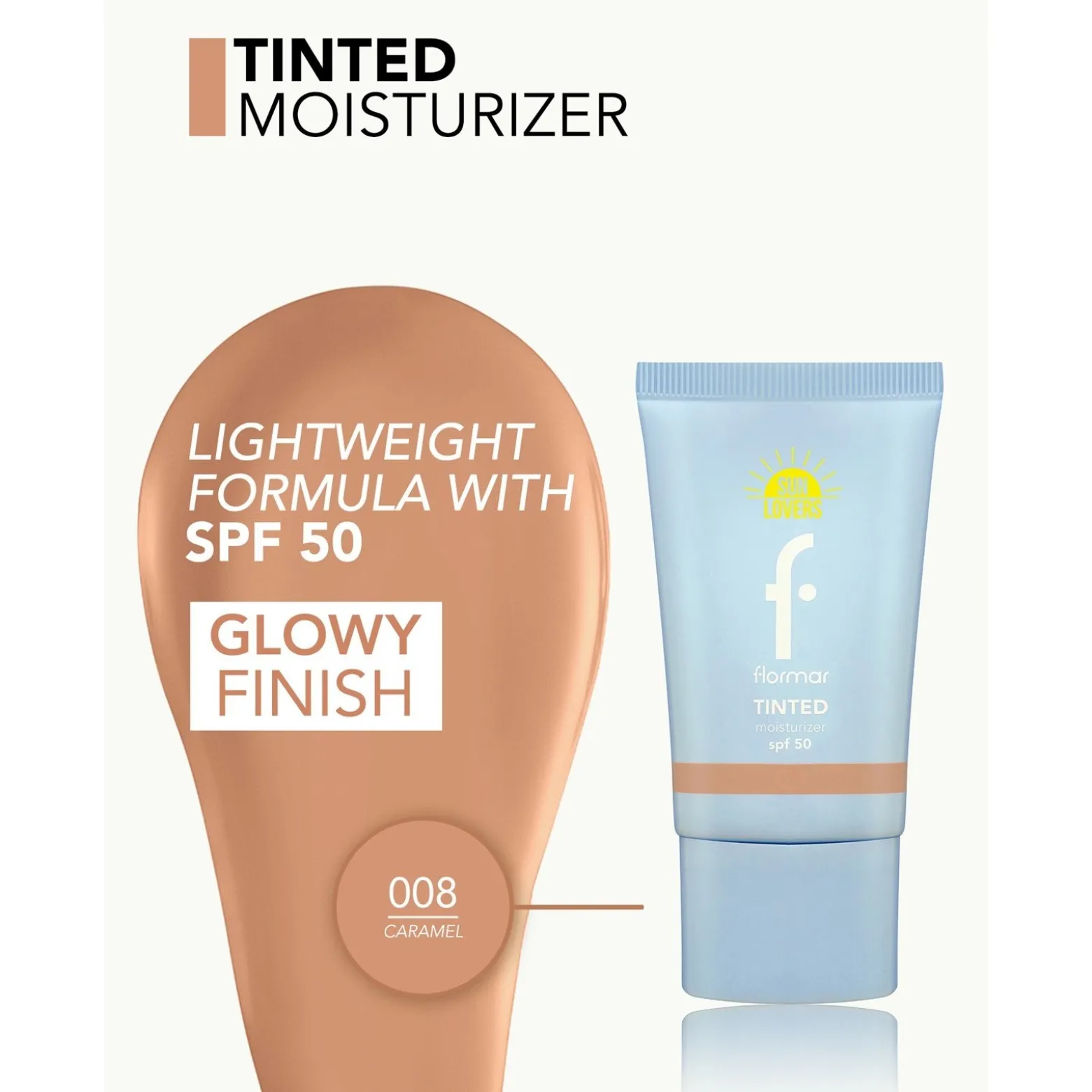 Flormar Sun Lovers Tinted Moisturizer SPF50 008 Caramel 30ml (1floz)