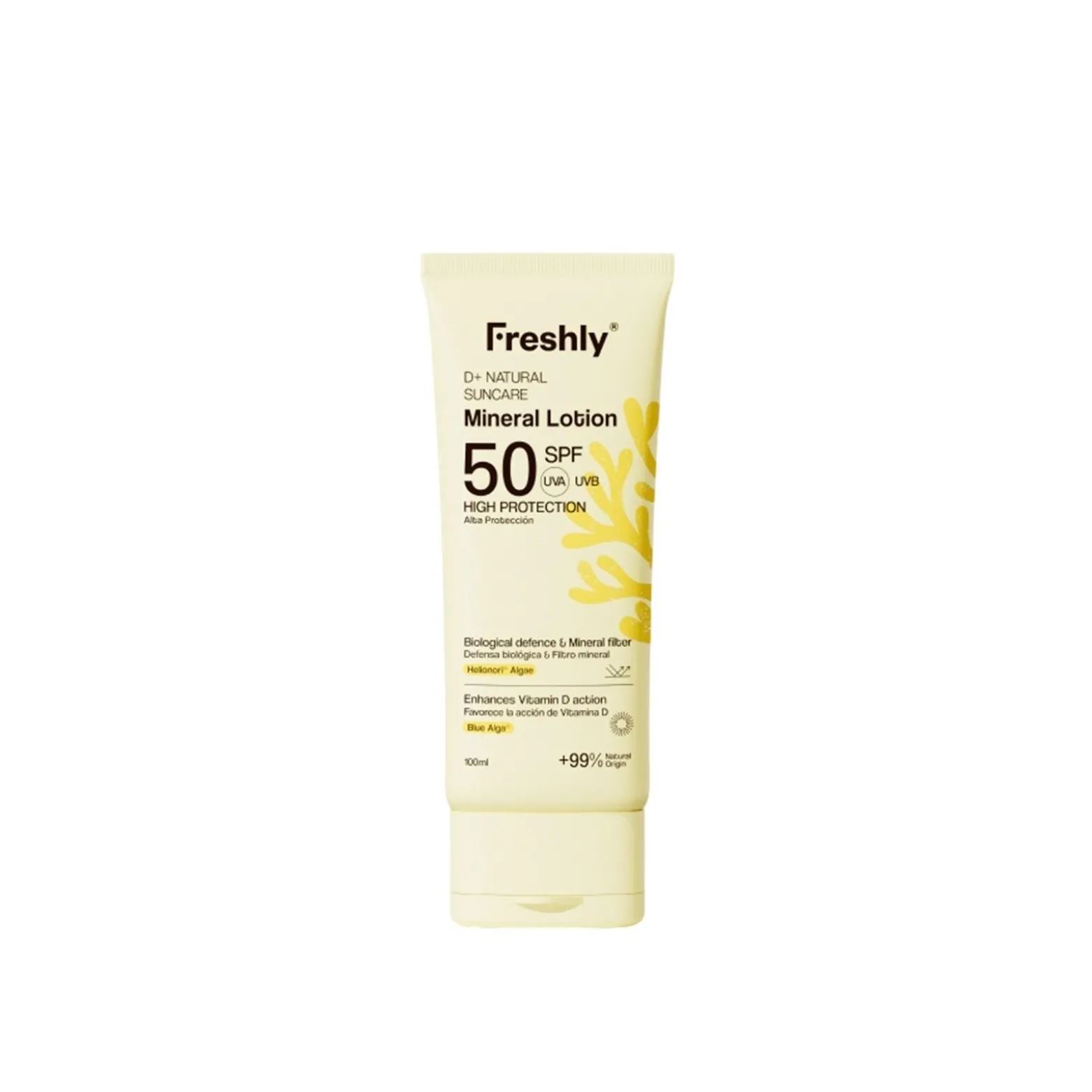 Freshly Cosmetics D+ Natural Suncare Mineral Lotion Sunscreen SPF50 100ml (3.38floz)