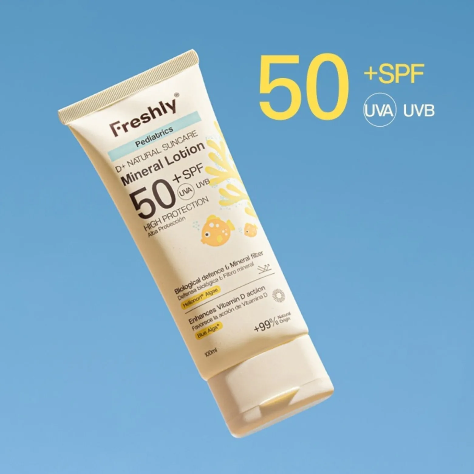 Freshly Cosmetics Pediatrics D+ Natural Suncare Mineral Lotion SPF50+ 100ml (3.38floz)