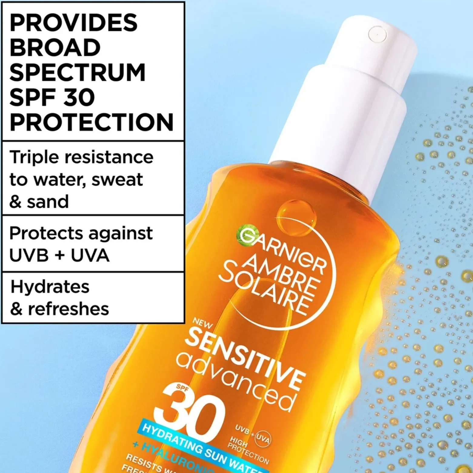 Garnier Ambre Solaire Advanced Sensitive Hydrating Sun Water SPF30 150ml (5.07floz)