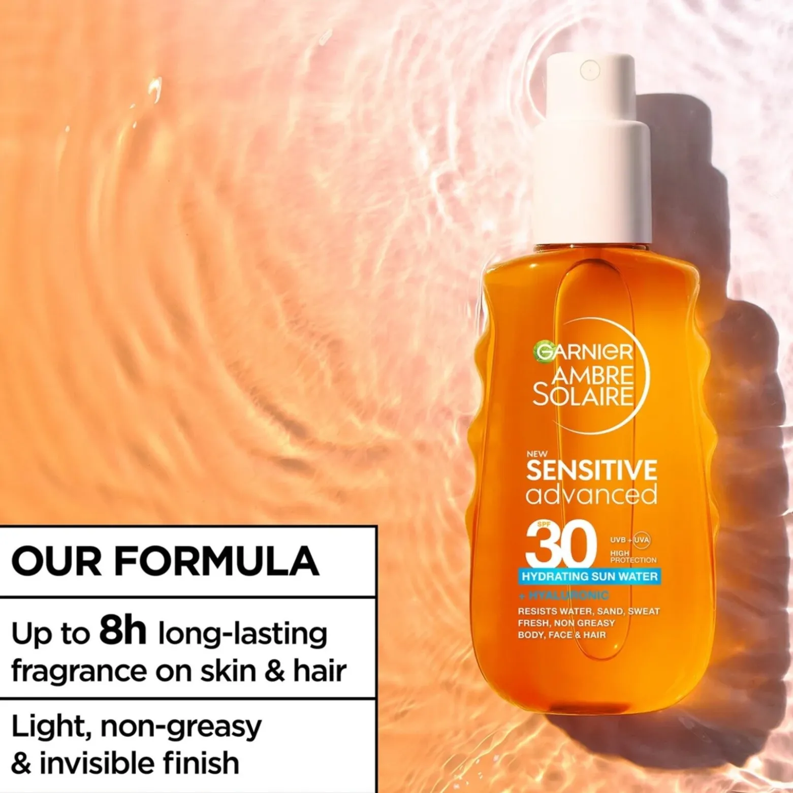 Garnier Ambre Solaire Advanced Sensitive Hydrating Sun Water SPF30 150ml (5.07floz)