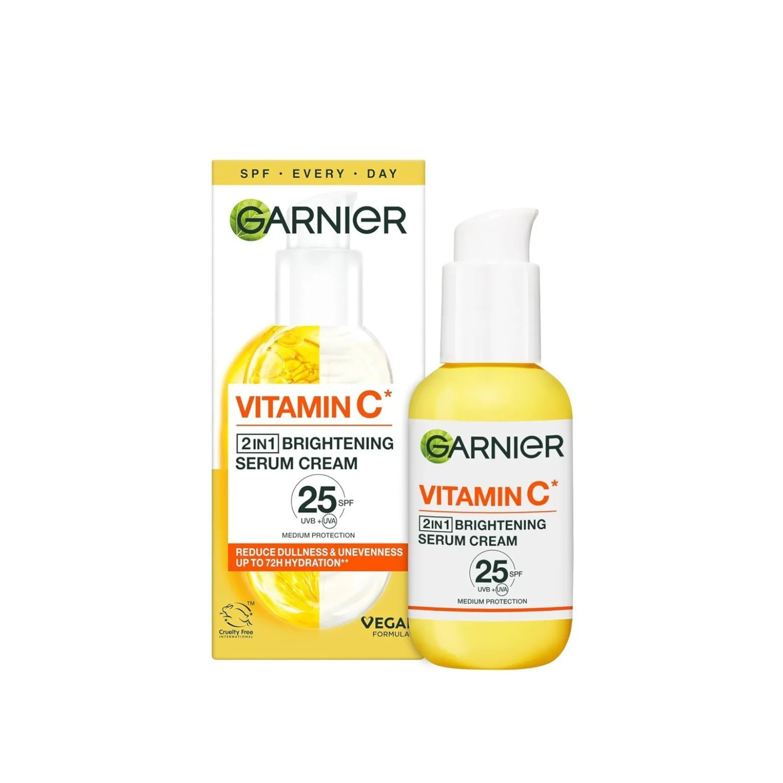 Garnier Skin Active Vitamin C 2-In-1 Brightening Serum Cream SPF25 50ml (1.69floz)