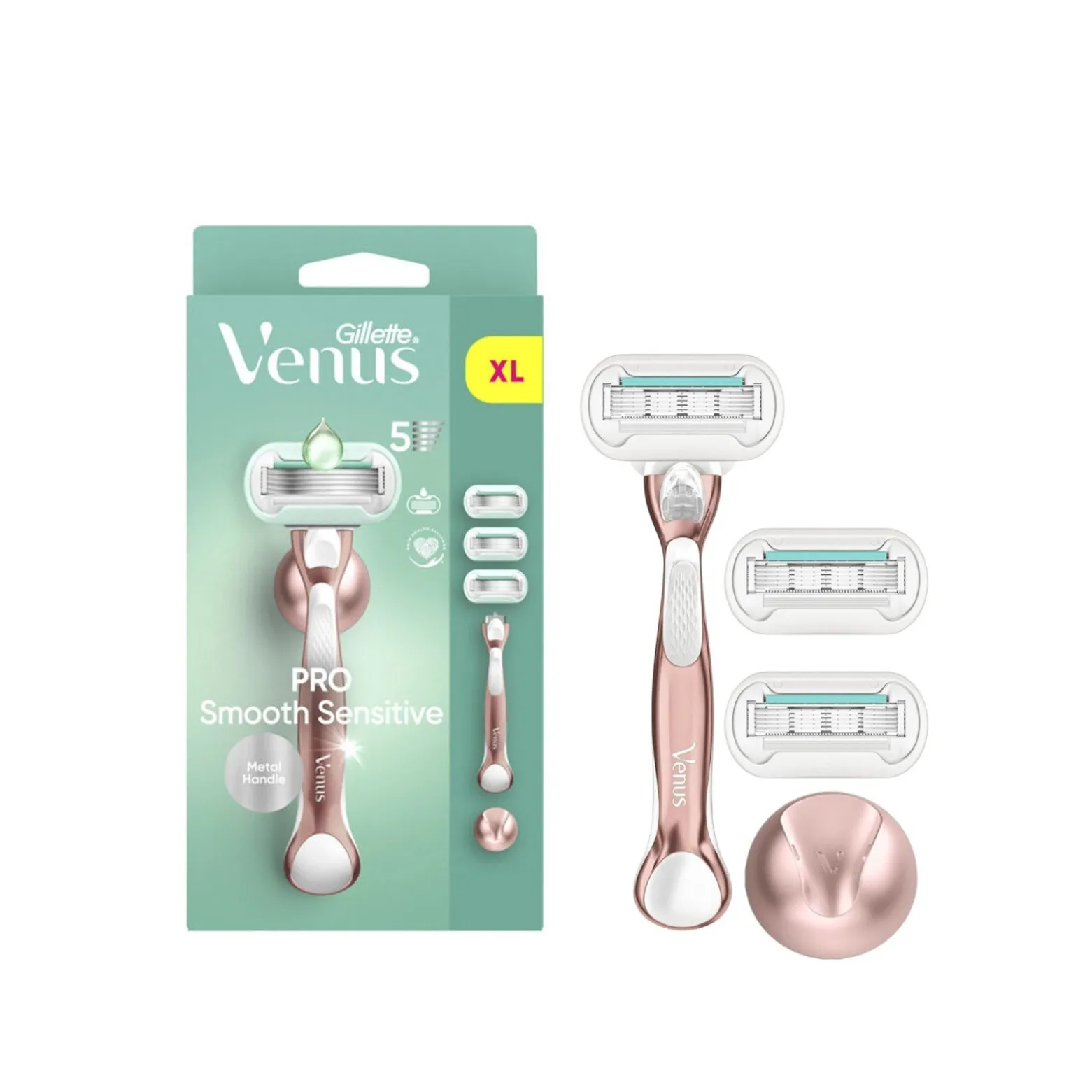 Gillette Venus Pro Smooth Sensitive Razor + 3 Replacement Blades