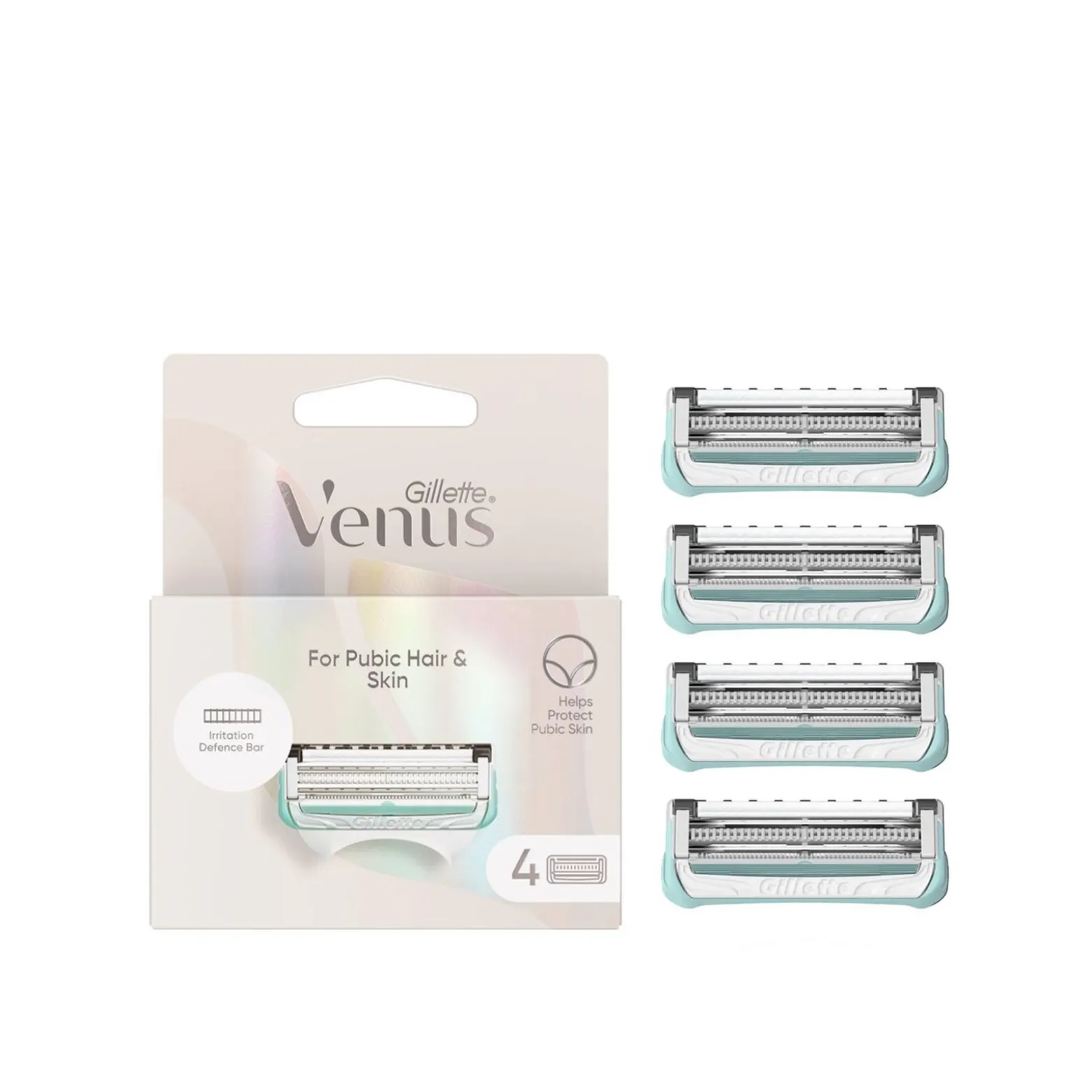 Gillette Venus Satin Care For Pubic Hair And Skin Replacement Blades x4