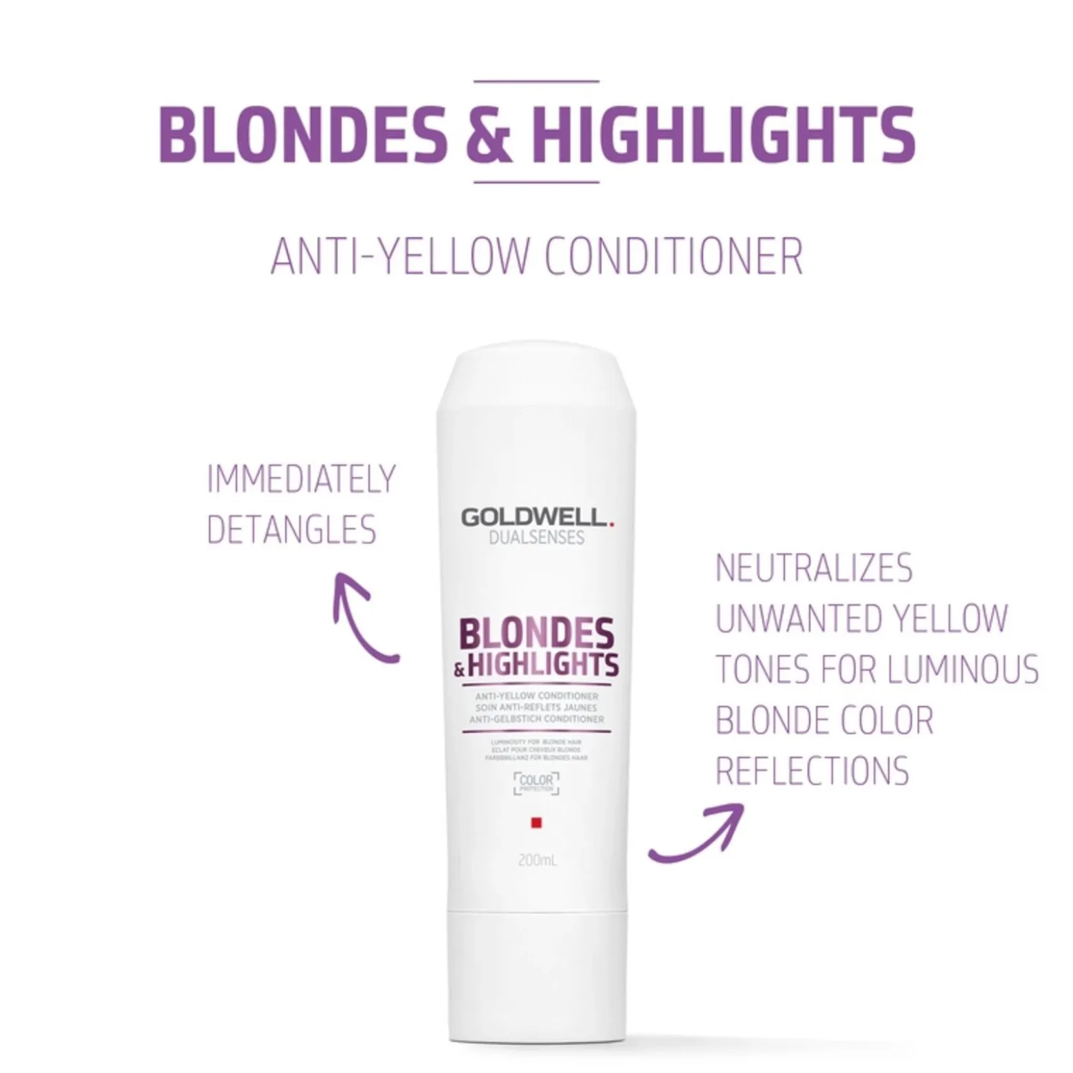 Goldwell Dualsenses Blondes & Highlights Anti-Yellow Conditioner 200ml (6.76floz)