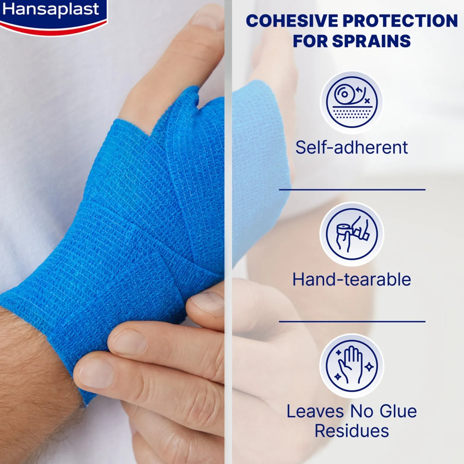 Hansaplast Med+ Cohesive Bandage 4mx6cm x1 (4.4ydx2.4in)