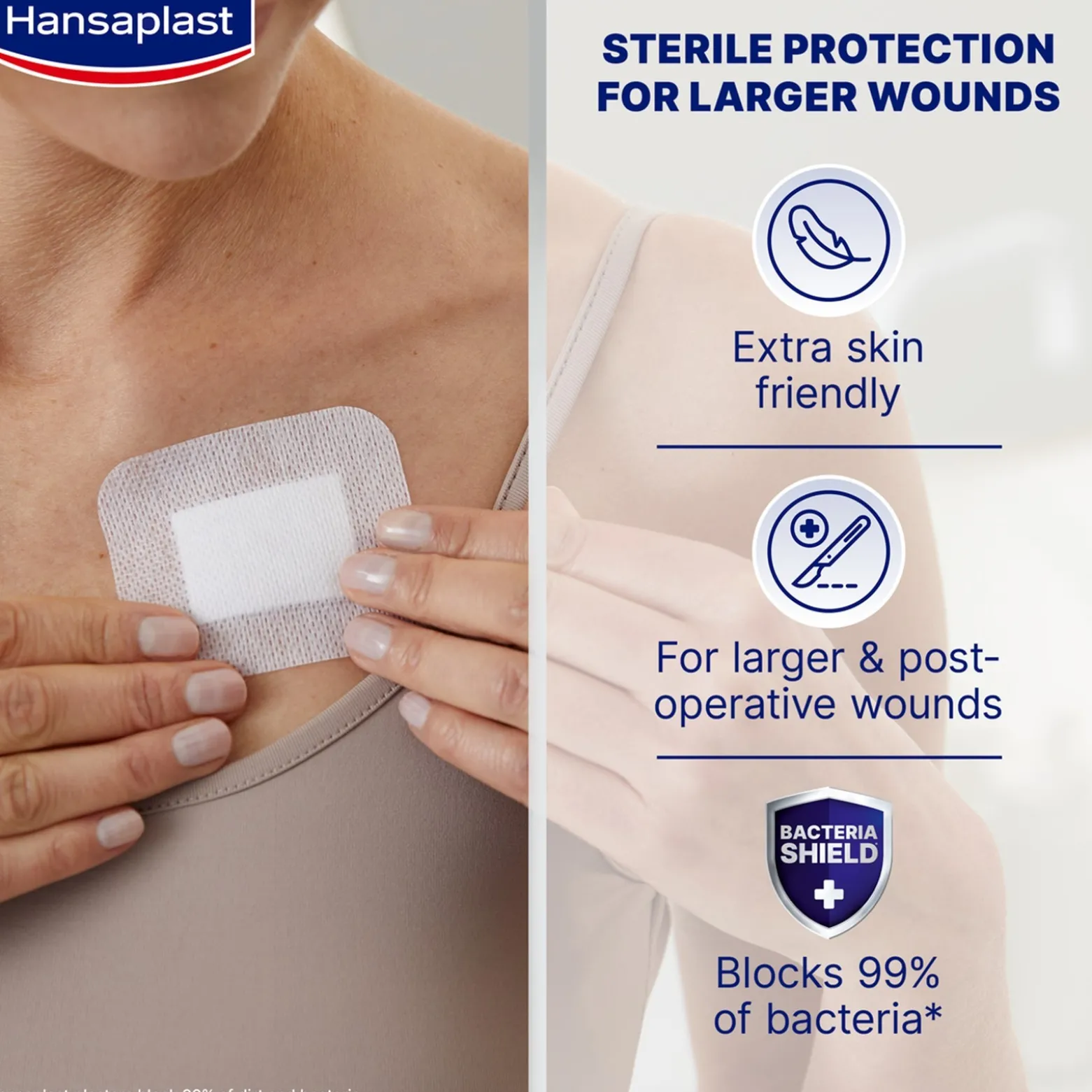 Hansaplast Med+ Sensitive XL Sterile Plasters x5