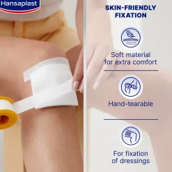 Hansaplast Med+ Soft Fixation Tape 5mx2.5cm (5.5ydx1.0in)