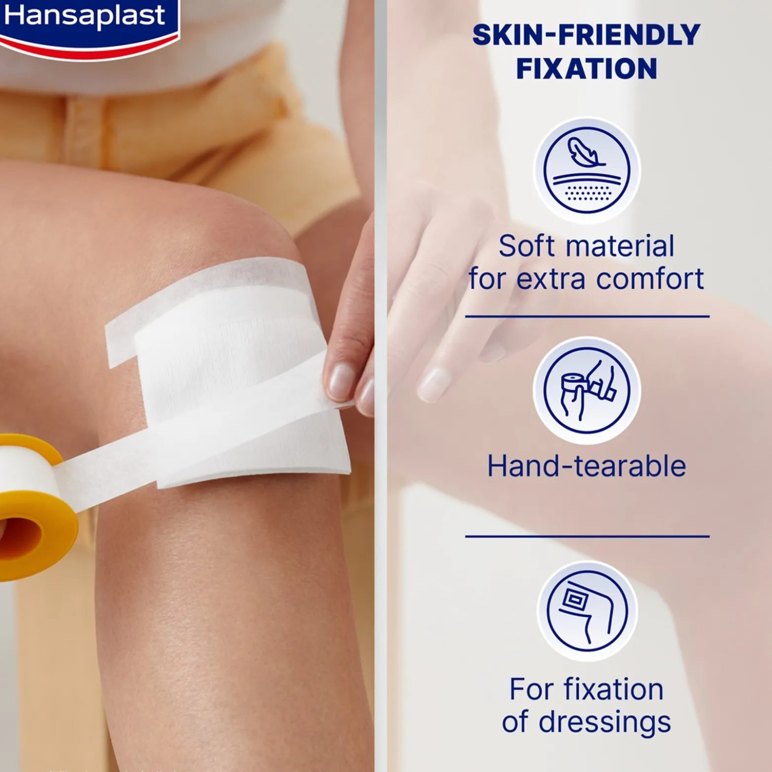 Hansaplast Med+ Soft Fixation Tape 5mx2.5cm (5.5ydx1.0in)
