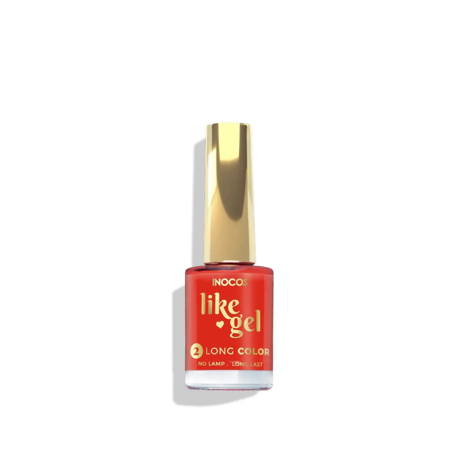 INOCOS Like Gel 2 Long Color Nail Polish 123 Coral Red 11ml (0.37floz)