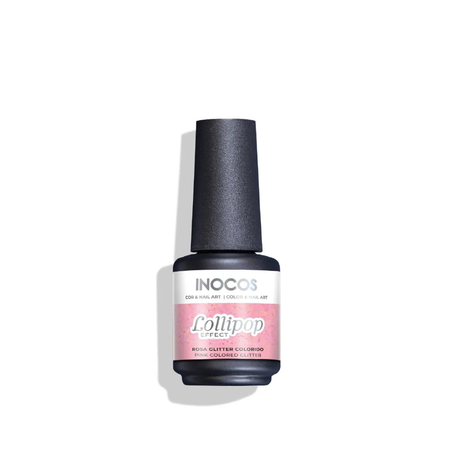 INOCOS Lollipop Effect Gel Polish LP2 Pink Colored Glitter 15ml (0.50floz)