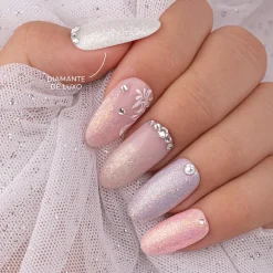 INOCOS Luxury Diamond Gel Polish DS1 White with Glitter 15ml (0.50floz)