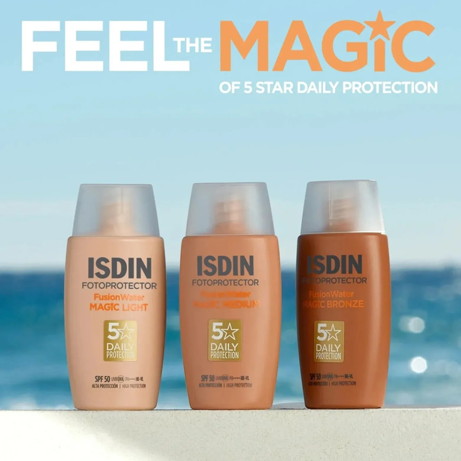 ISDIN Fotoprotector Fusion Water Magic Sunscreen SPF50 Color Medium 50ml (1.69floz)