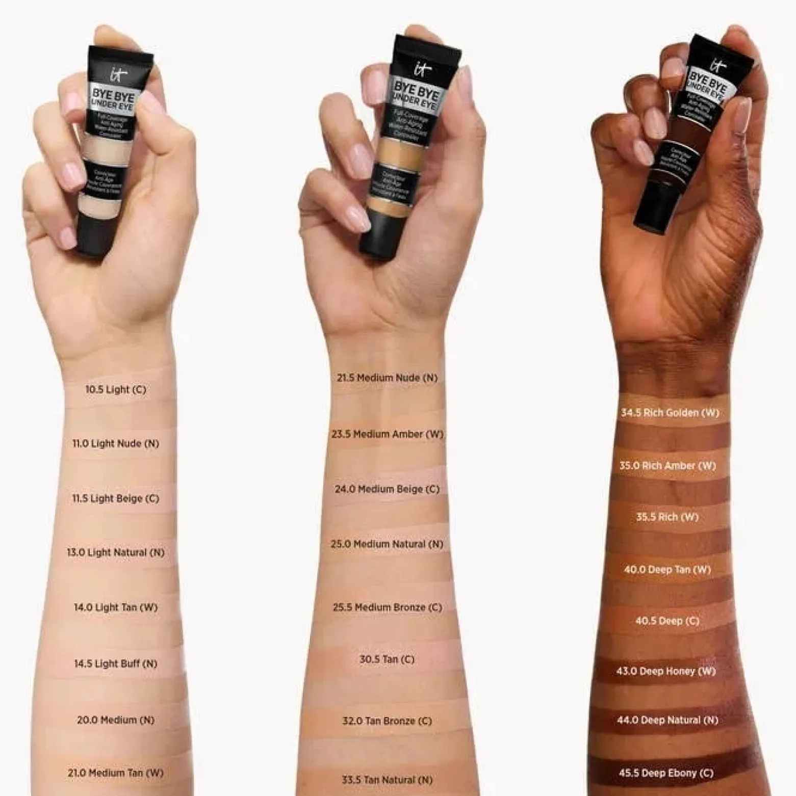IT Cosmetics Bye Bye Under Eye Full Coverage Anti-Aging Waterproof Concealer 10.5 Light (C) 12ml (0.40floz)