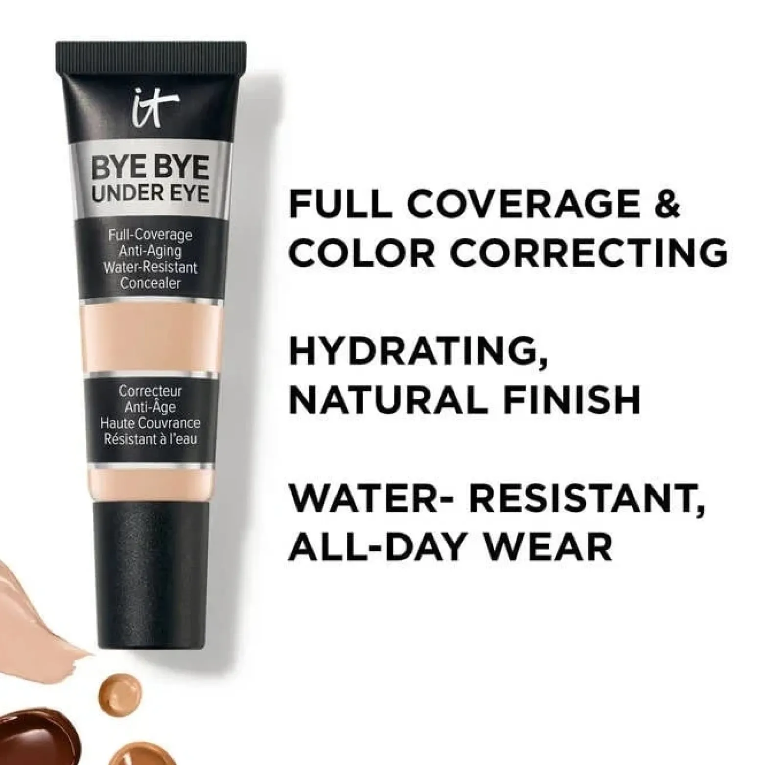 IT Cosmetics Bye Bye Under Eye Full Coverage Anti-Aging Waterproof Concealer 23.5 Medium Amber (W) 12ml (0.40floz)