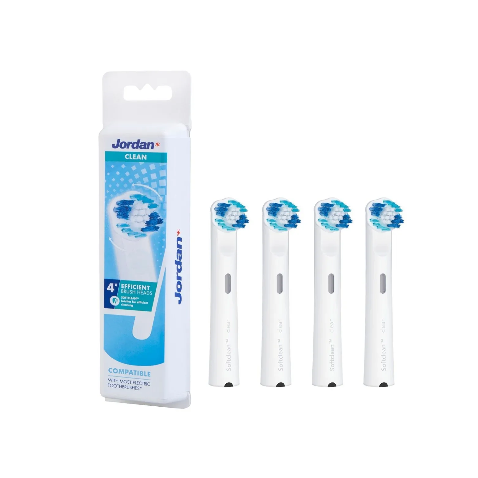 Jordan Clean Electric Brush Heads x4