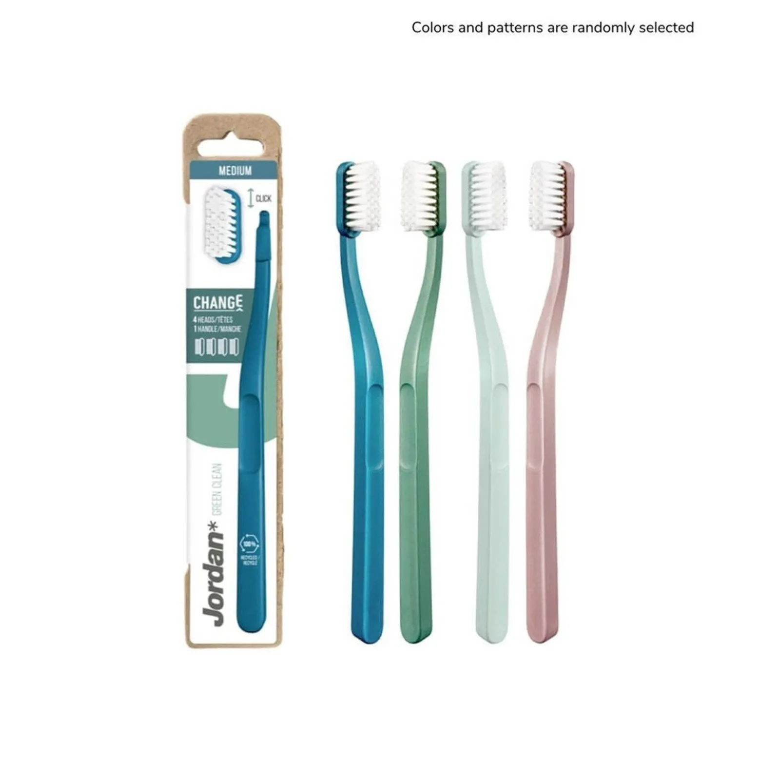 Jordan Green Clean Change Medium Toothbrush + 4 Replacement Heads x1