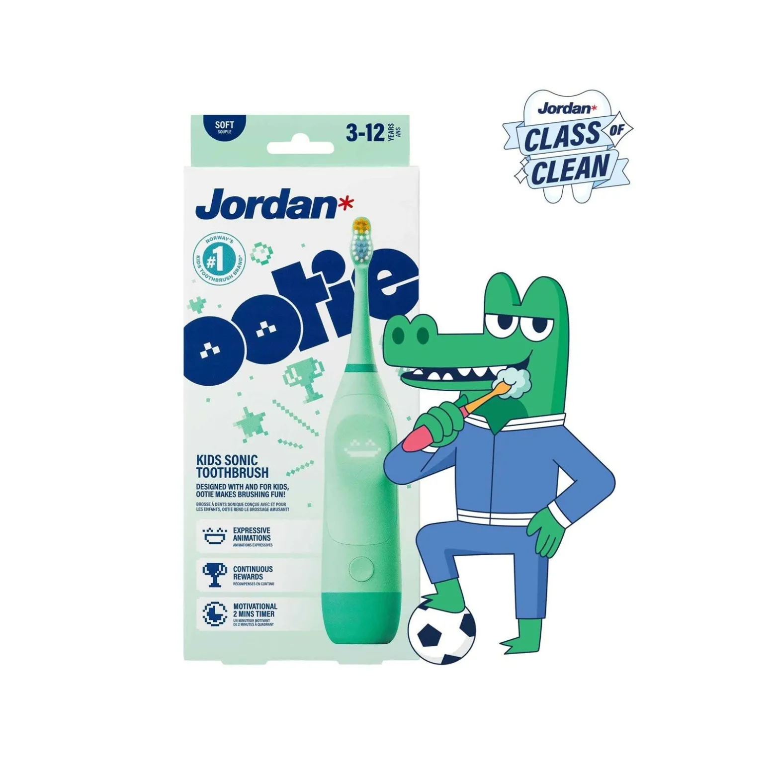 Jordan Ootie Kids Sonic Toothbrush Green