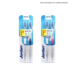 Jordan Target White Medium Toothbrush x2
