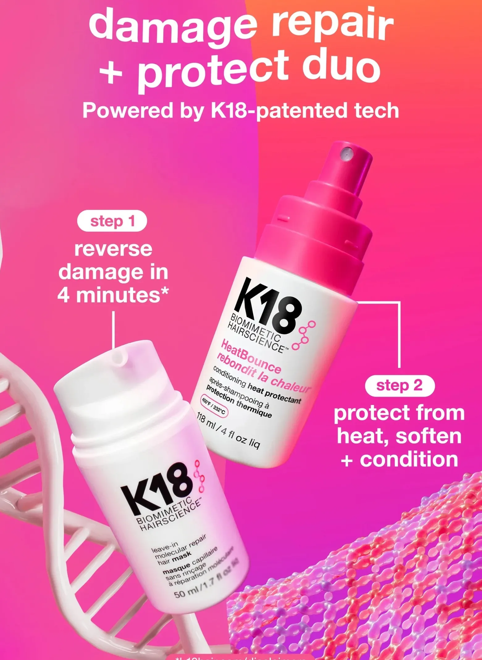 K18 HeatBounce Conditioning Heat Protectant 118ml (4floz)