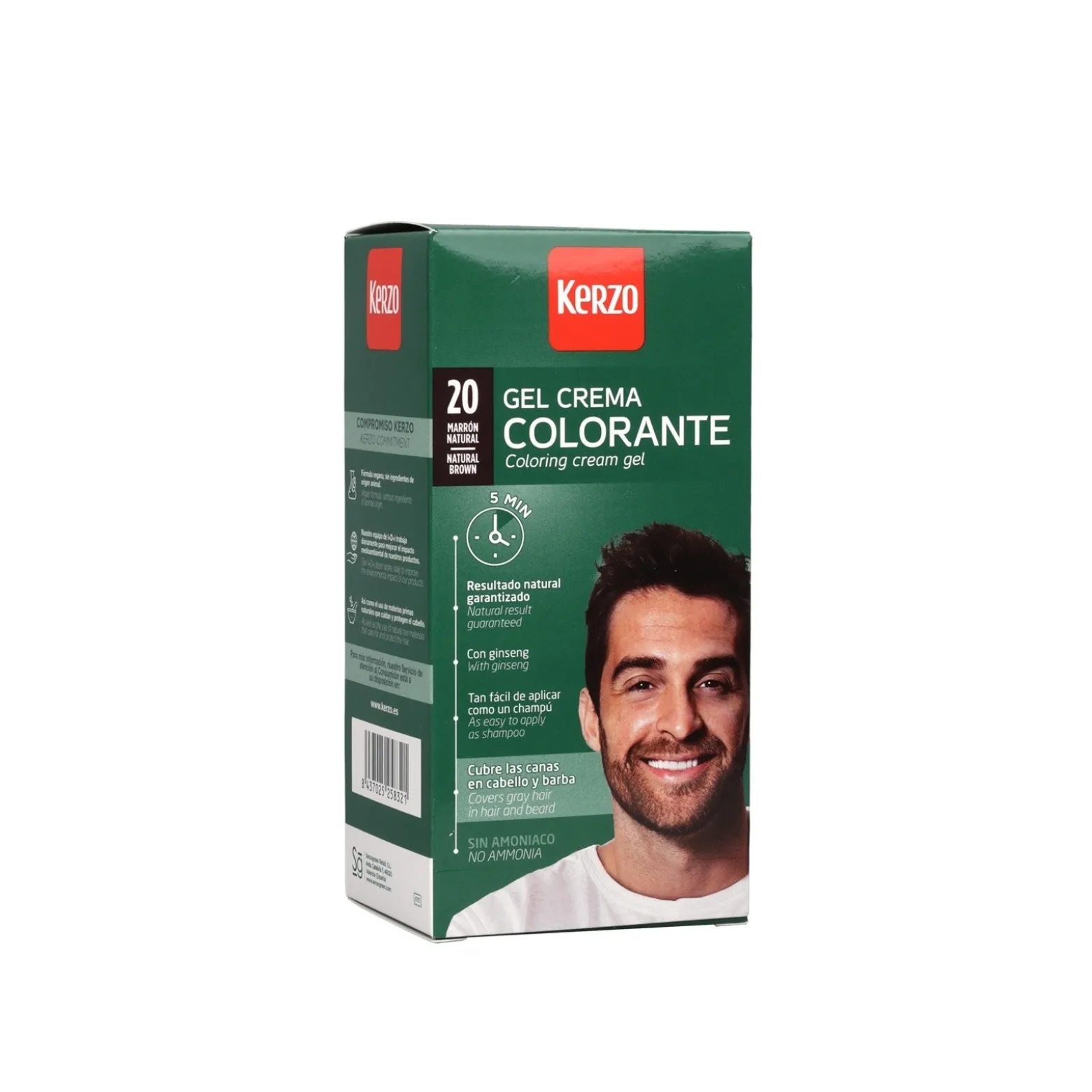 Kerzo Men's Coloring Cream Gel 20 Natural Brown