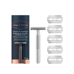 King C. Gillette Double Edge Safety Razor + 5 Razor Blades