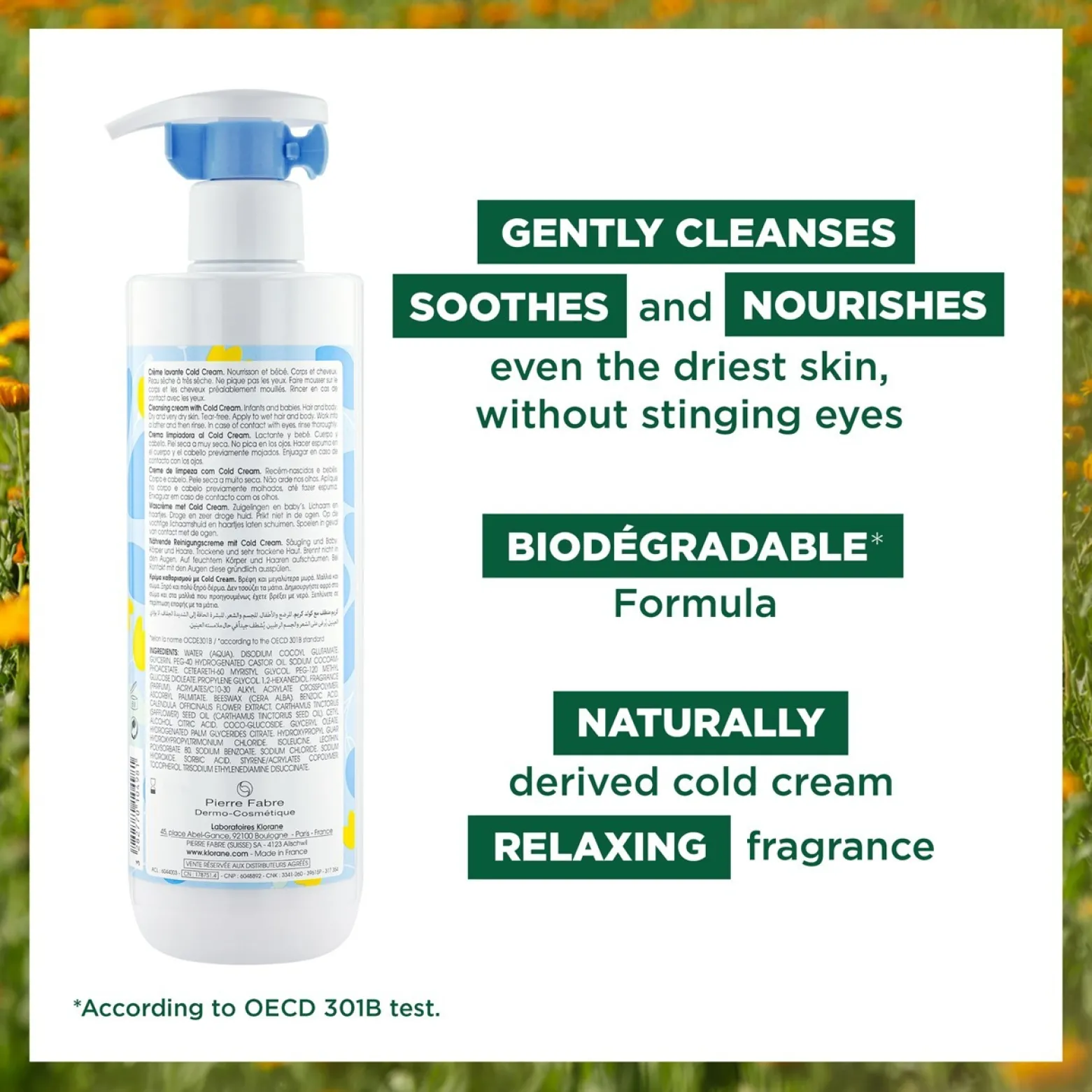 Klorane Baby Cleansing Cream with Cold Cream 500ml (16.91floz)