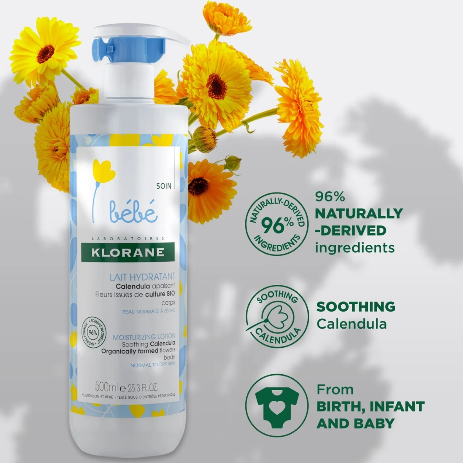 Klorane Baby Moisturizing Lotion 500ml (16.9floz)