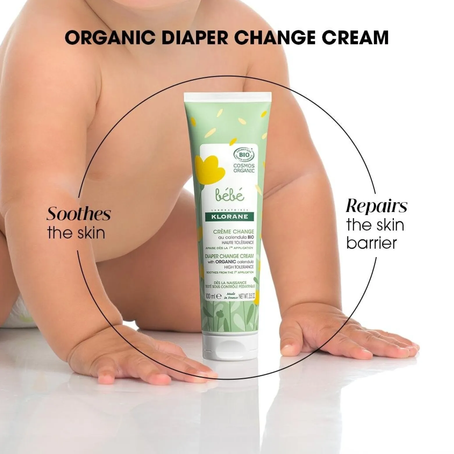Klorane Baby Nappy Cream with Organic Calendula 100ml (3.3floz)