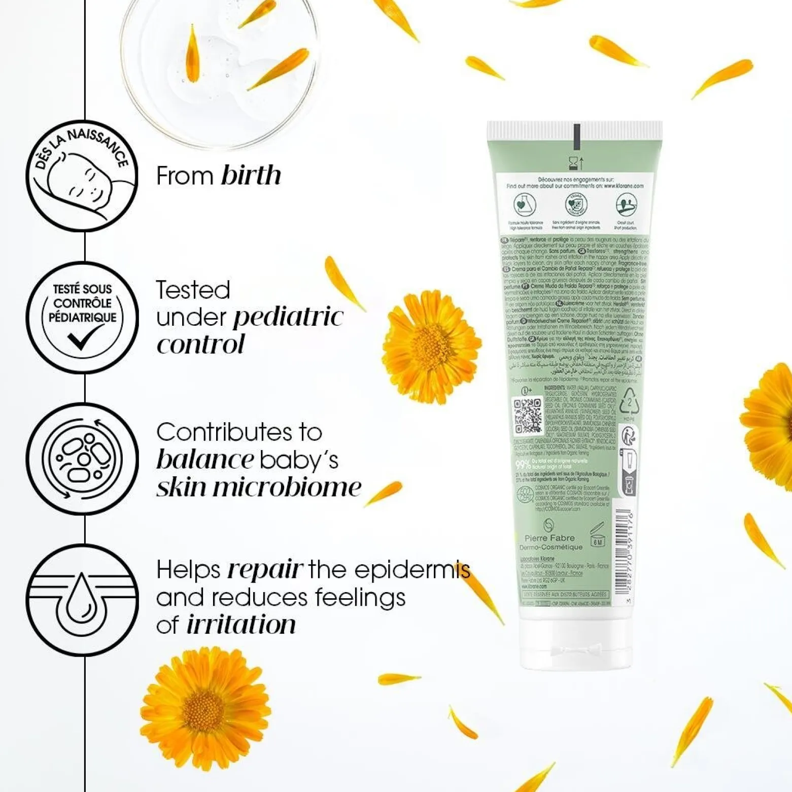 Klorane Baby Nappy Cream with Organic Calendula 100ml (3.3floz)