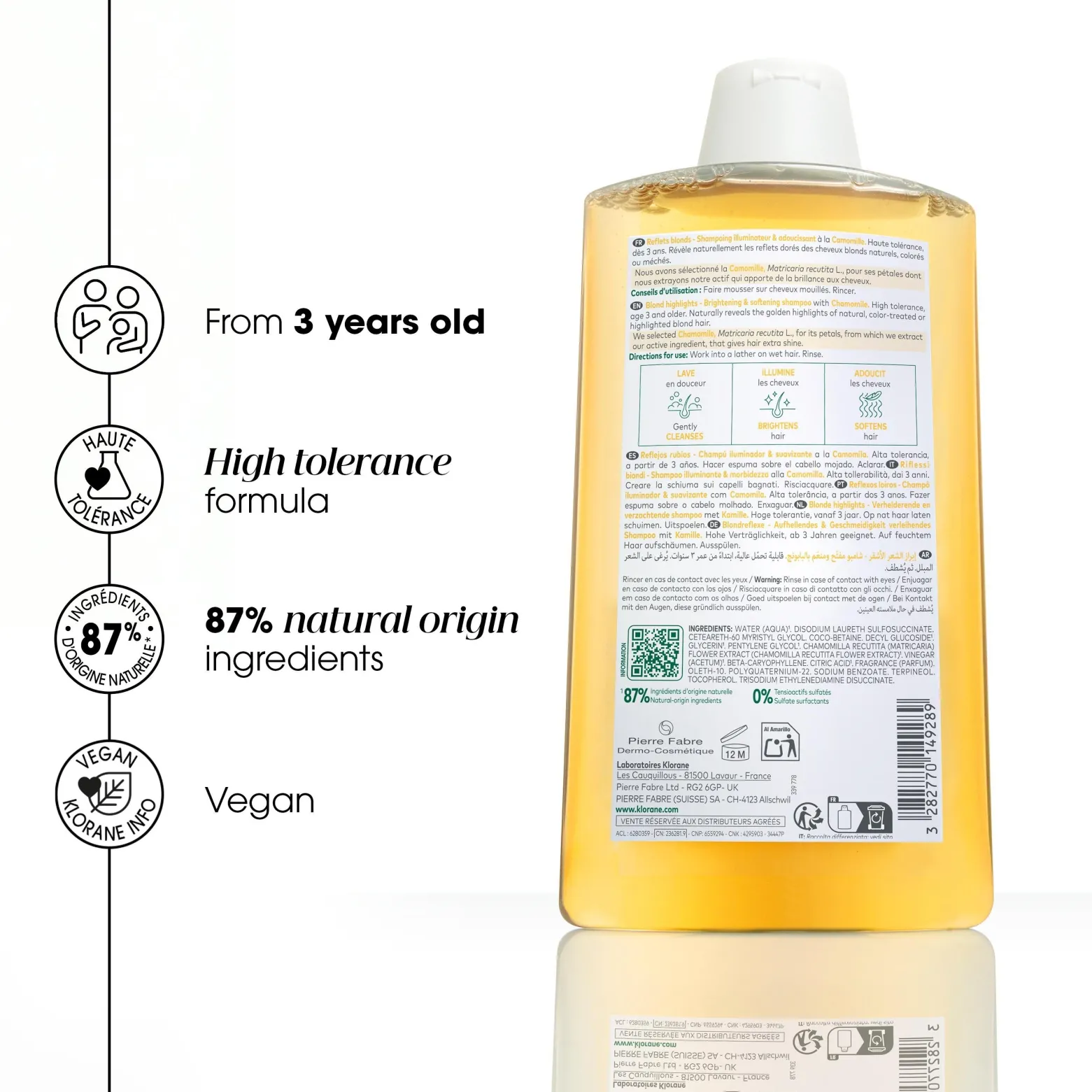 Klorane Blonde Highlights Shampoo with Chamomile 400ml (13.5floz)