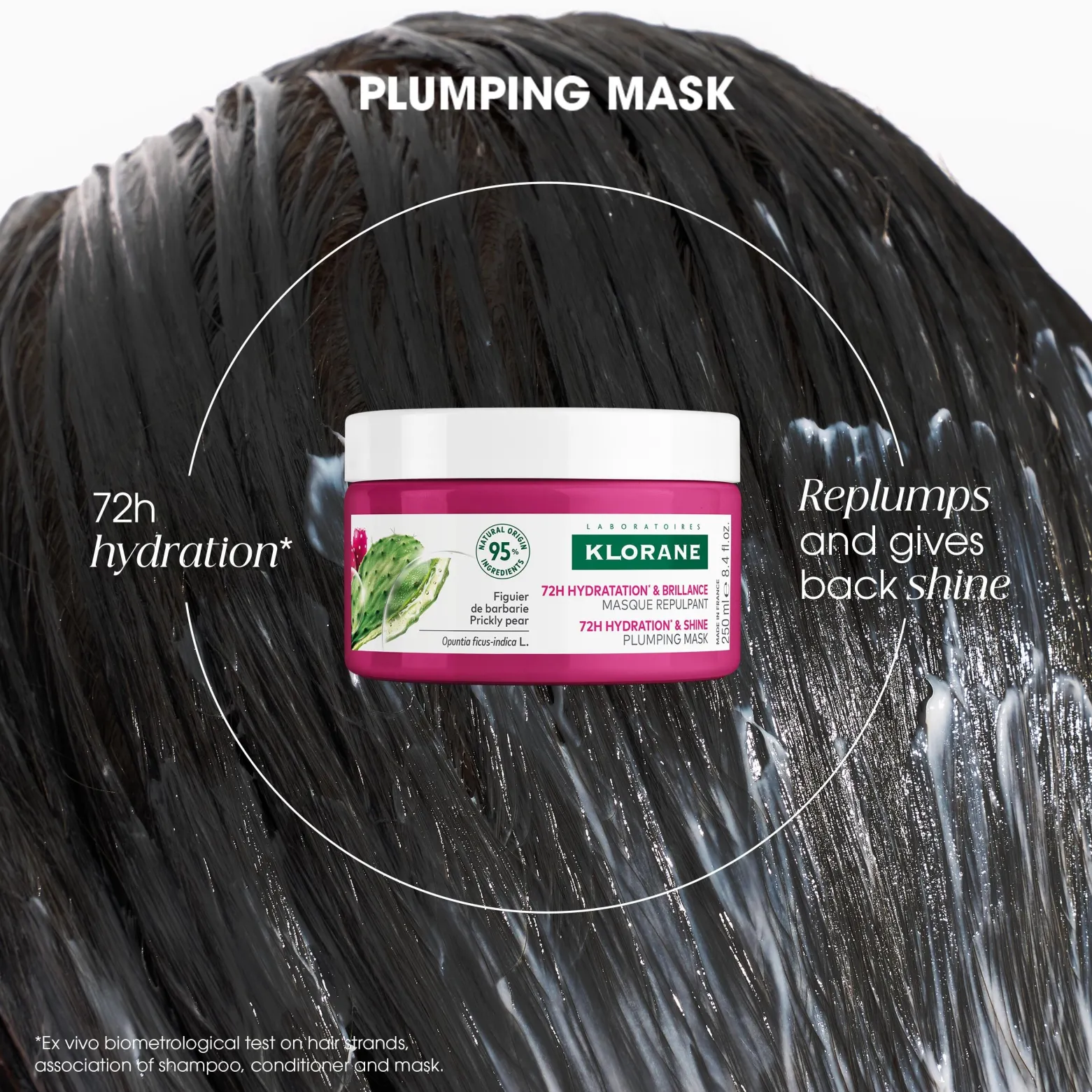 Klorane 72h Hydration & Shine Plumping Mask Prickly Pear 250ml (8.4floz)