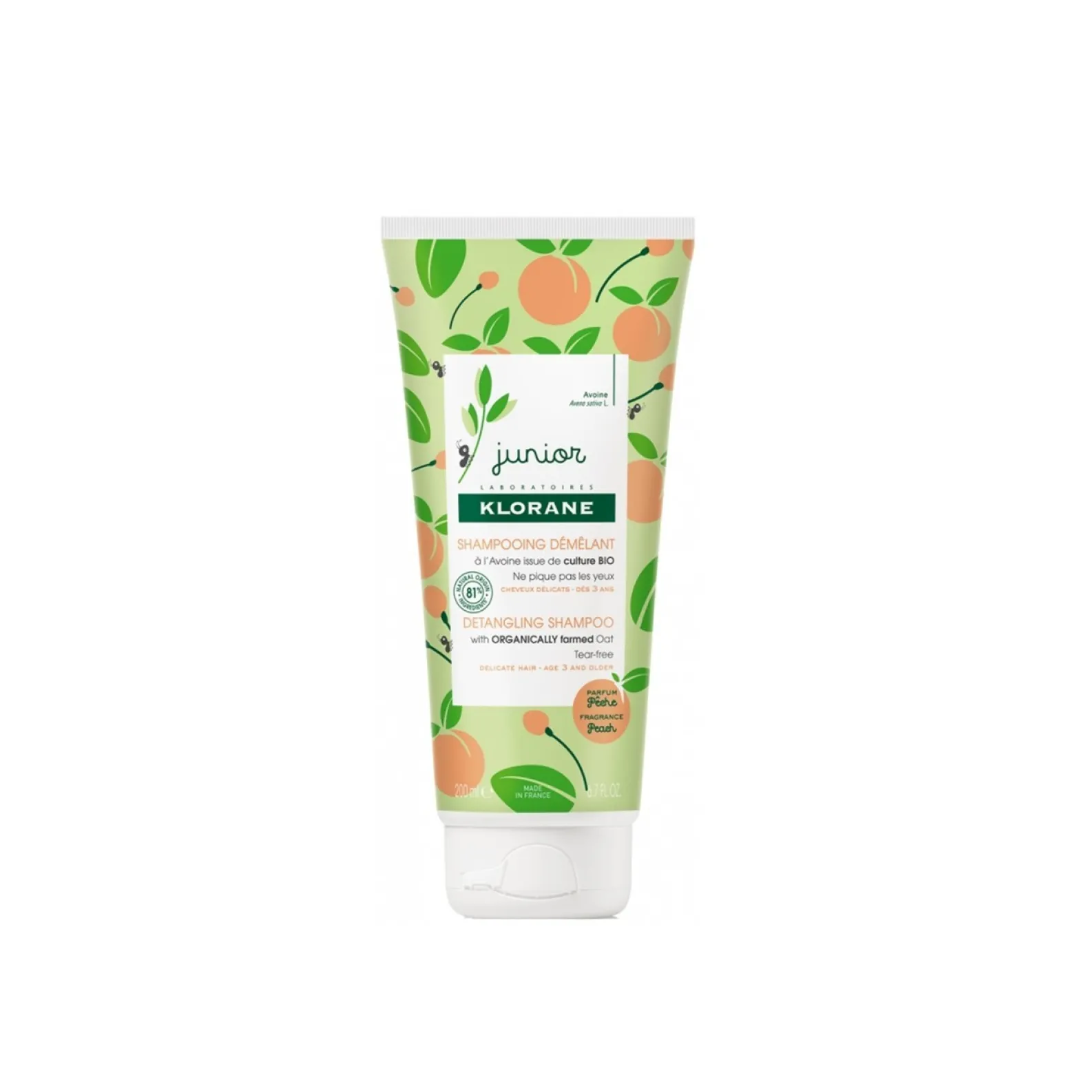 Klorane Junior Detangling Peach Shampoo 200ml (6.76floz)