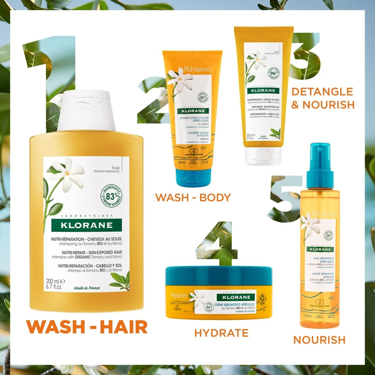 Klorane Sun Radiance Nourishing Shampoo with Tamanu and Monoi 200ml (6.76floz)