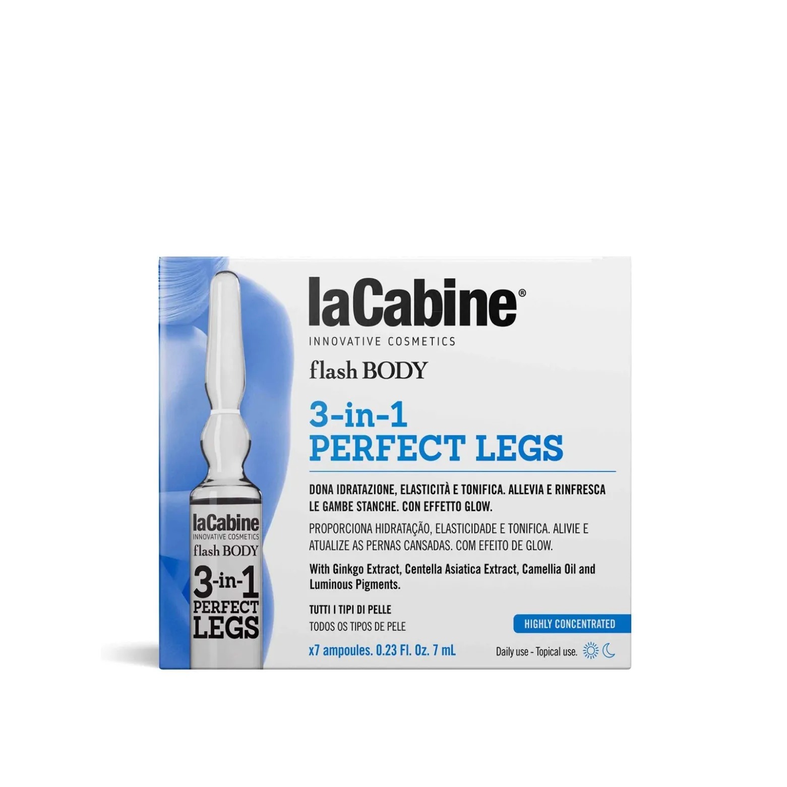 La Cabine Flash Body 3-In-1 Perfect Legs Concentrated Ampoules 7x7ml (0.23 fl oz)