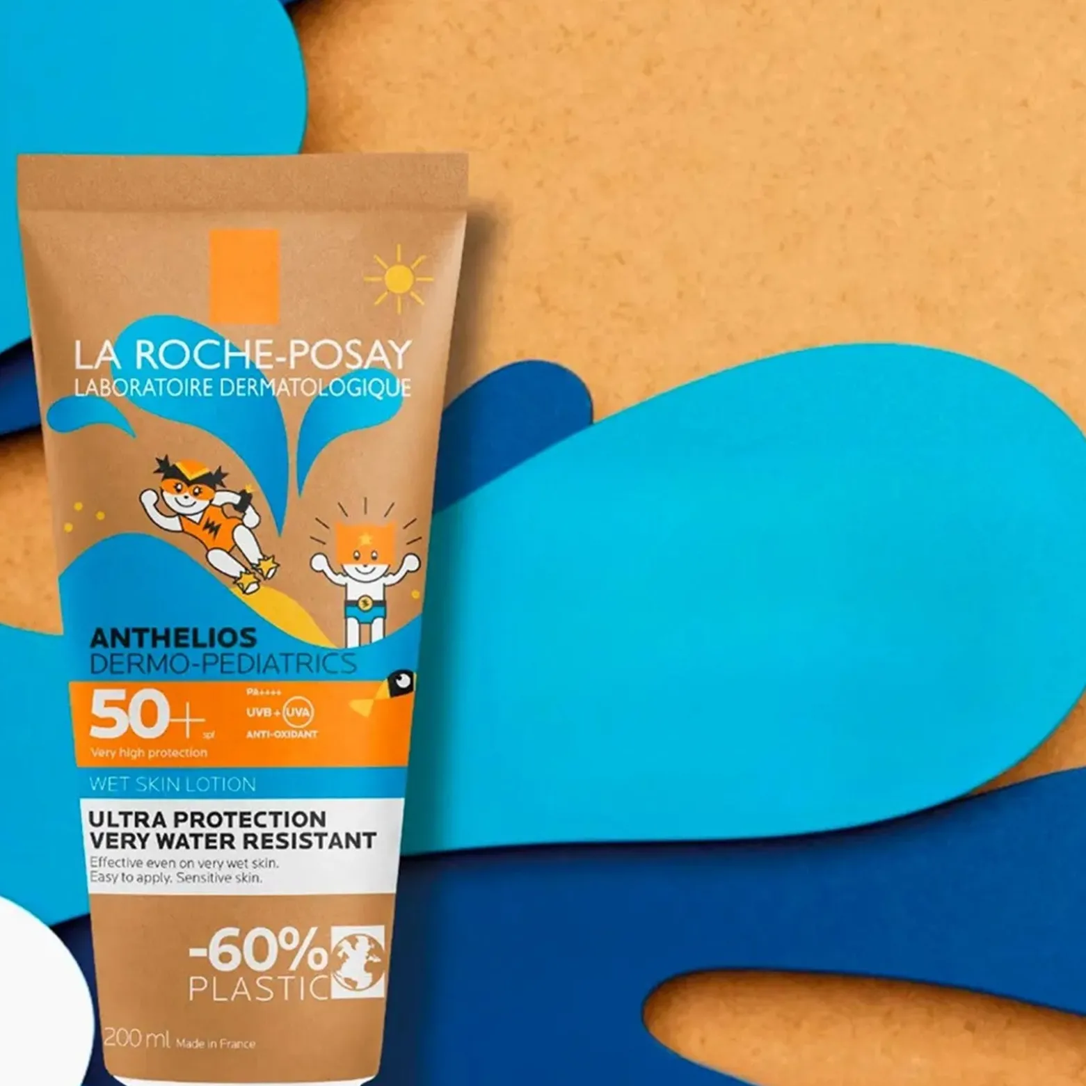 La Roche-Posay Anthelios Dermo-Pediatrics Wet Skin Lotion Eco-Tube SPF50+ Sunscreen 200ml (6.76 fl oz)