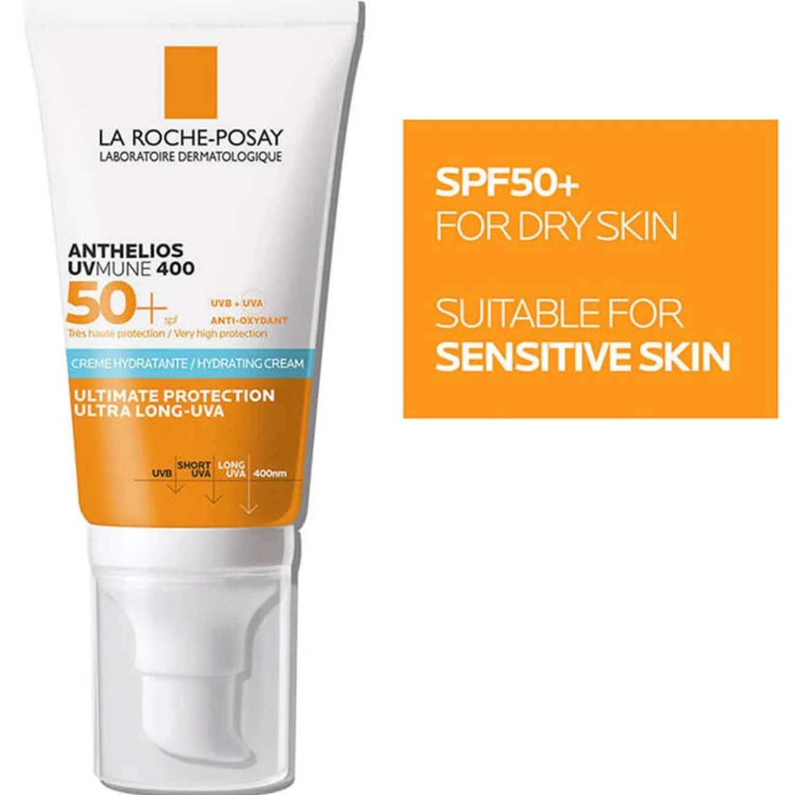 La Roche-Posay Anthelios UVMune 400 Hydrating Cream Fragrance-Free Sunscreen SPF50+ 50ml (1.69fl oz)