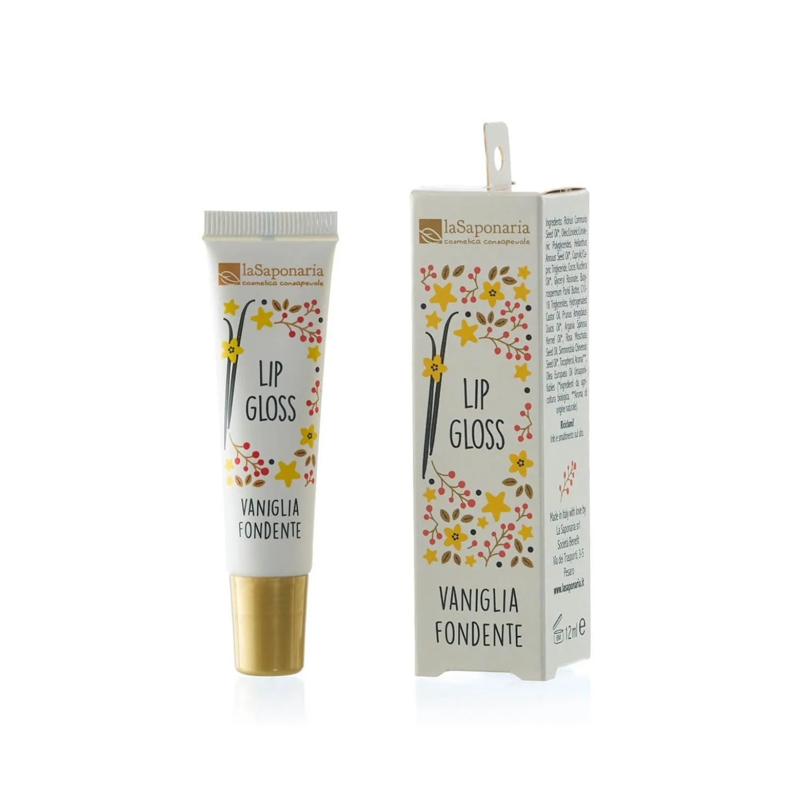 La Saponaria Transparent Lip Gloss Melted Vanilla 12ml (0.40floz)