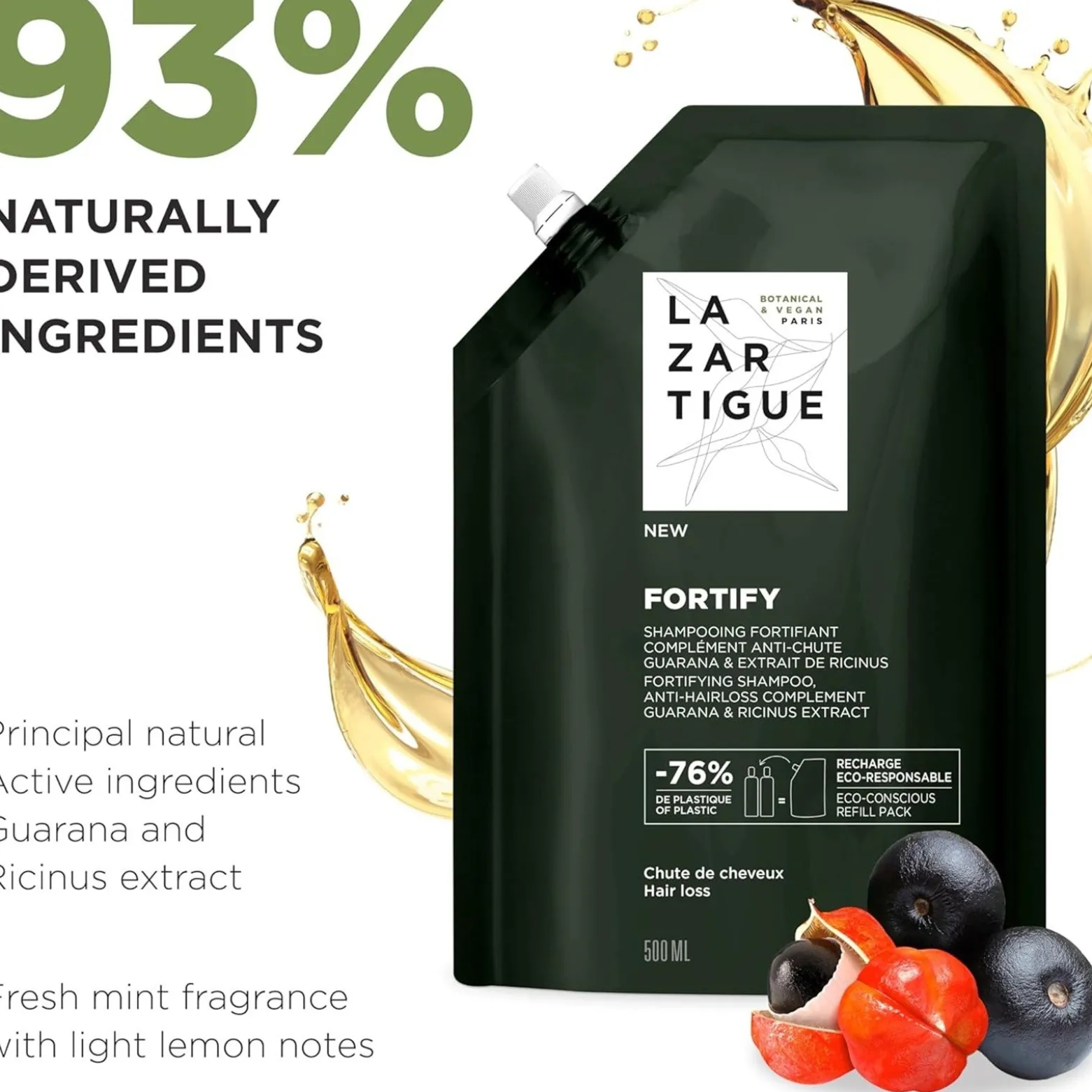 Lazartigue Fortify Fortifying Anti-Hairloss Shampoo Eco Refill 500ml (16.9floz)