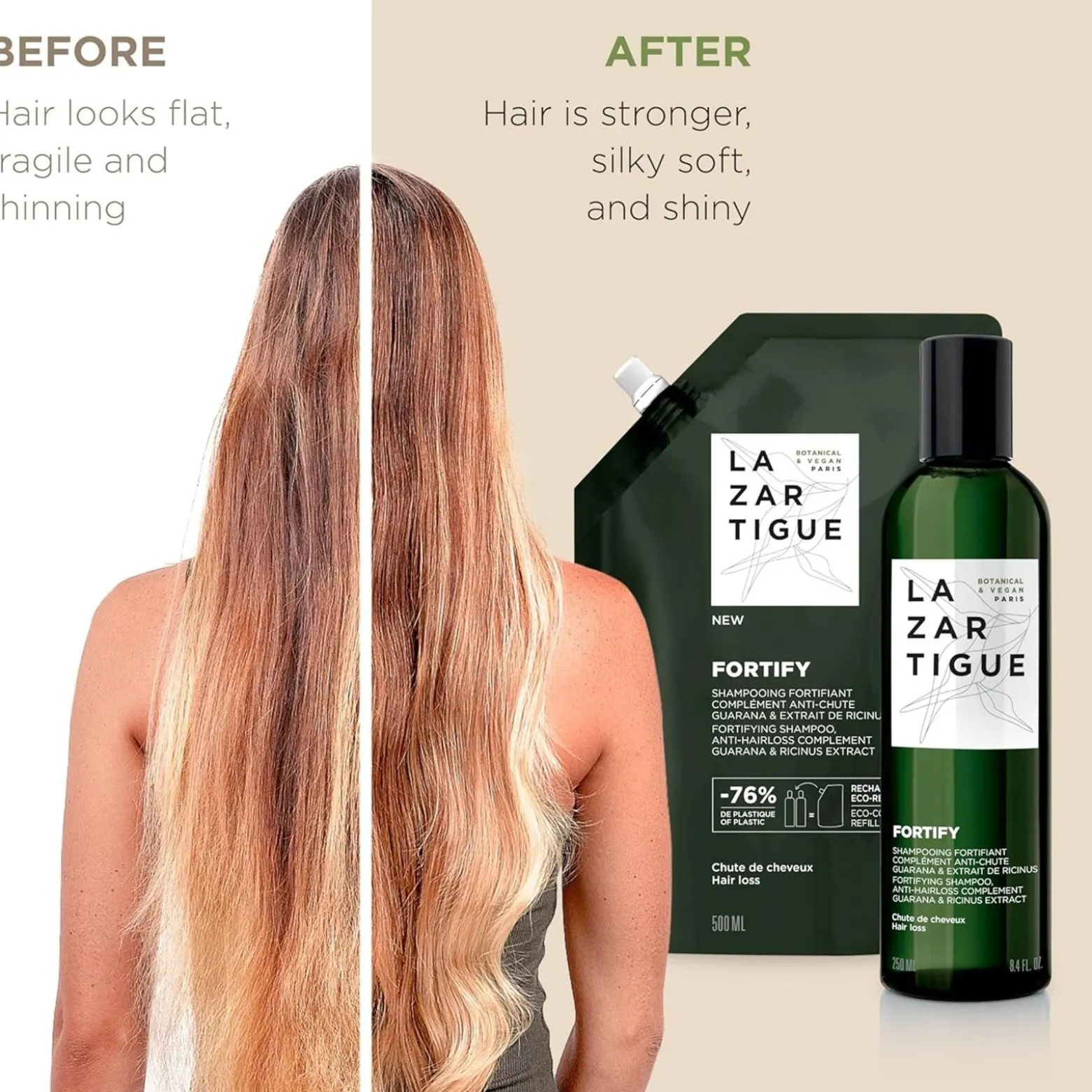 Lazartigue Fortify Fortifying Anti-Hairloss Shampoo Eco Refill 500ml (16.9floz)