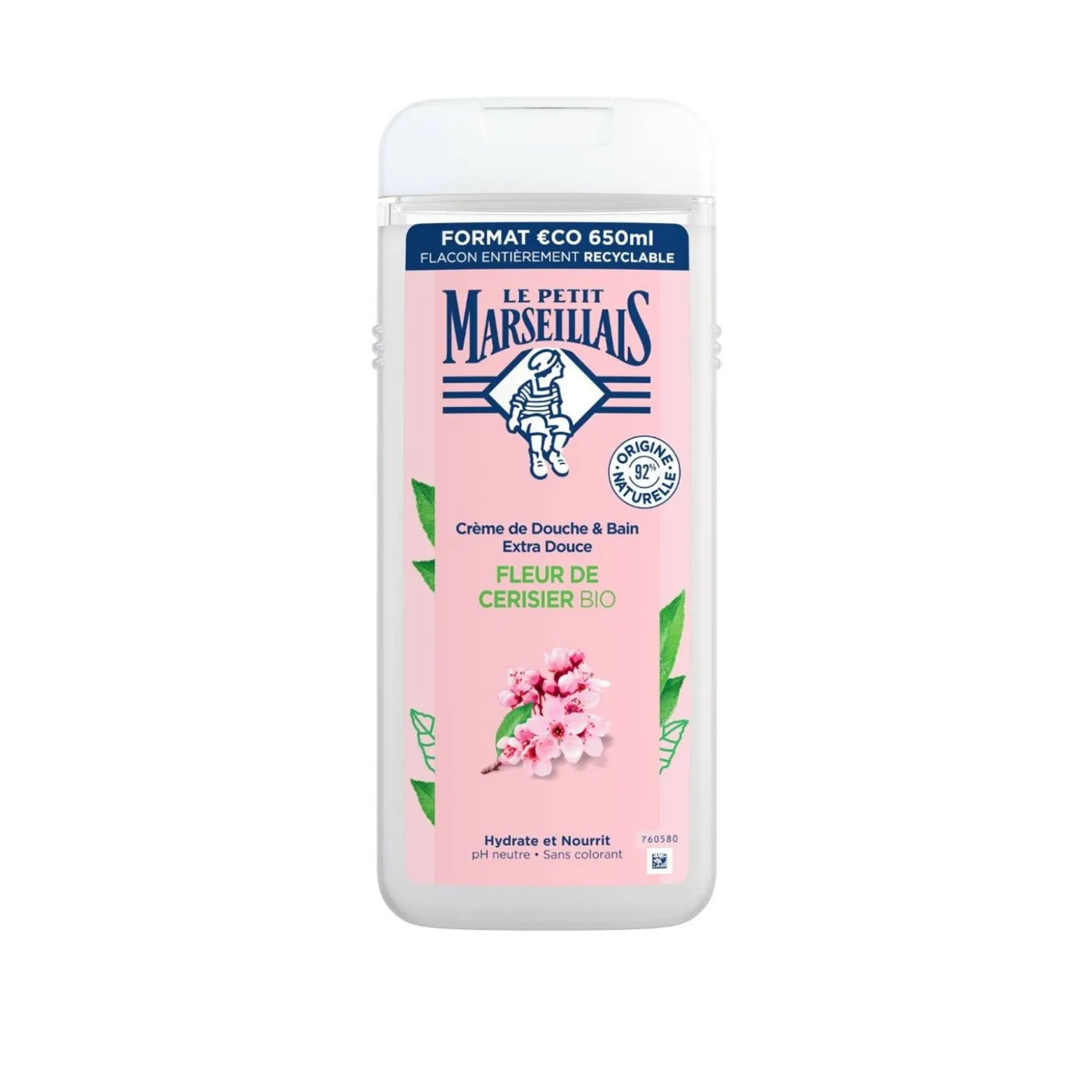 Le Petit Marseillais Extra Gentle Shower Cream with Organic Cherry Blossom 650ml (21.97floz)
