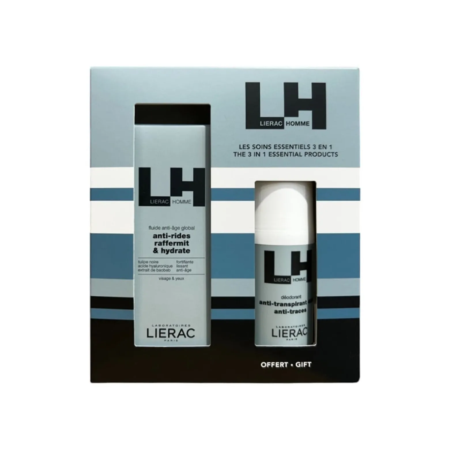 Lierac Homme Global Anti-Aging Fluid + 48h Anti-Perspirant & Deodorant Roll-On Set
