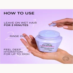 L'Oréal Paris Elvive Hydra Hyaluronic Moisture Lock Mask 300ml (10.14fl oz)