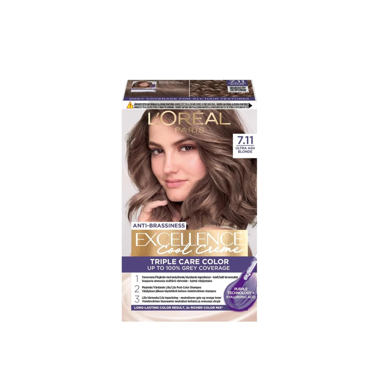 L'Oréal Paris Excellence Cool Creme Hair Dye 7.11 Ash Blond